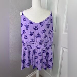 Torrid Purple Harry Potter Deathly Hollows Flare Cami Top